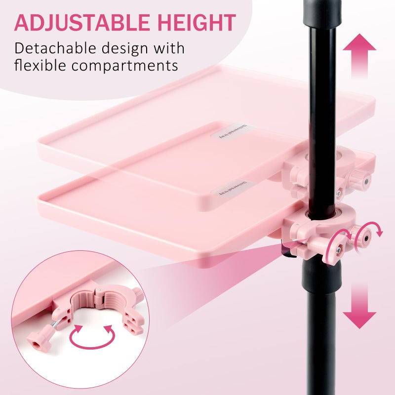 KONOVOLY Lash Tray Holder (9 Inch  6.7 Inch), Adjustable Plastic Essential Organizer Stand For Lash Techs, Eyelash Extension Supplies Perfect For Salon Or Homes Use By Konovoly(Pink) - Image 2